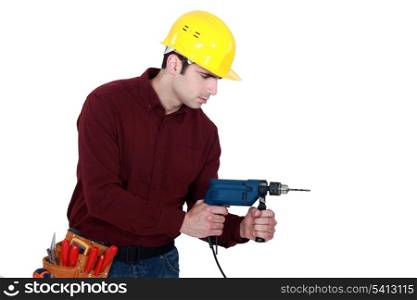 Workman with a drill