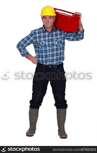 Workman with a tool box