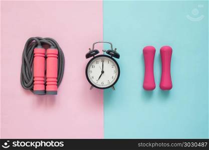 Workout and healthy lifestyle concept, Pastel colors background