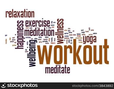 Workout word cloud with white background image with hi-res rendered artwork that could be used for any graphic design.. Workout word cloud with white background