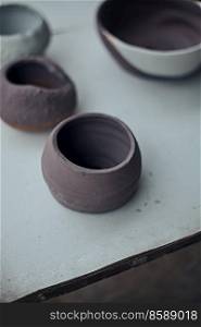 workshop production of ceramic tableware finished products. workshop production of ceramic