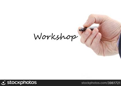Workshop text concept isolated over white background