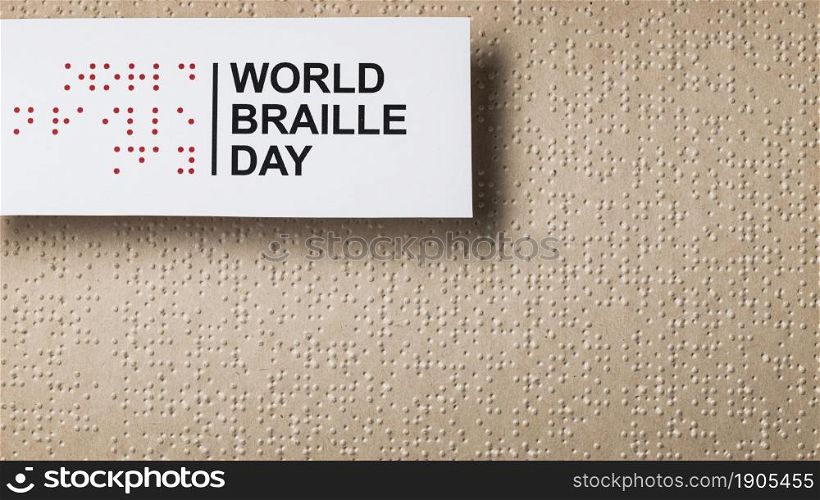 world braille day arrangement flat lay. Beautiful photo. world braille day arrangement flat lay