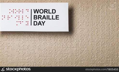 world braille day arrangement flat lay. Beautiful photo. world braille day arrangement flat lay
