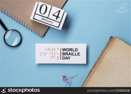 world braille day arrangement top view