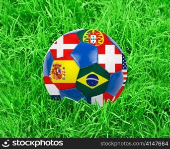 World cup football with nations flags isolated on a white