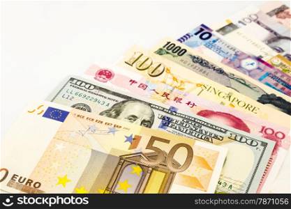world currency banknotes, currency and money for banking business concept