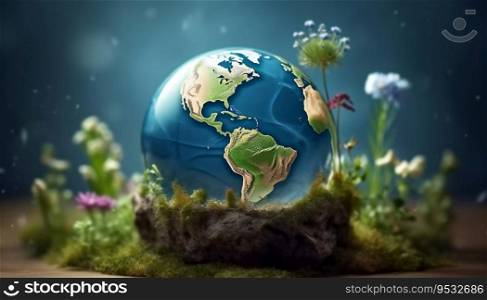 World environment and mother earth day concept with globe