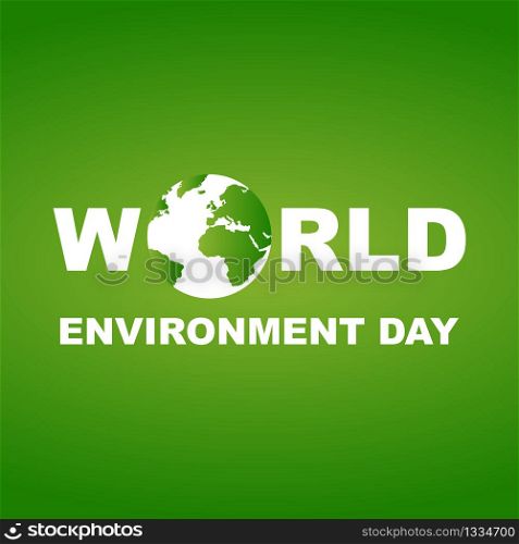 World Environment Day banner with the planet and the inscription World Environment Day on a green eco background. EPS 10