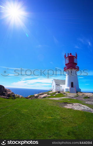 world famous Lindesnes lighthouse at the south of Norway