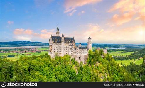 World-famous Neuschwanstein Castle, southwest Bavaria, Germany in summer