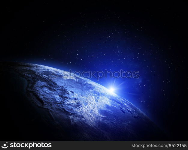 World from space 3d rendering. World from space. Elements of this image furnished by NASA 3d rendering. World from space 3d rendering