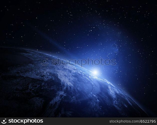 World from space 3d rendering. World from space. Elements of this image furnished by NASA 3d rendering. World from space 3d rendering