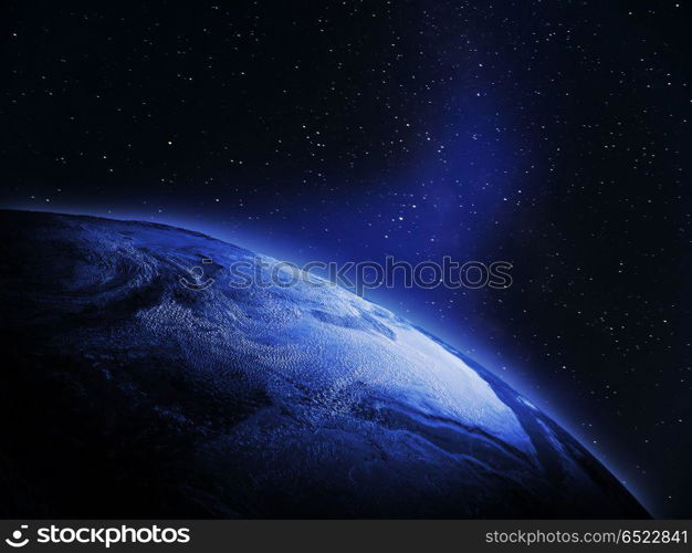 World from space 3d rendering. World from space. Elements of this image furnished by NASA 3d rendering. World from space 3d rendering