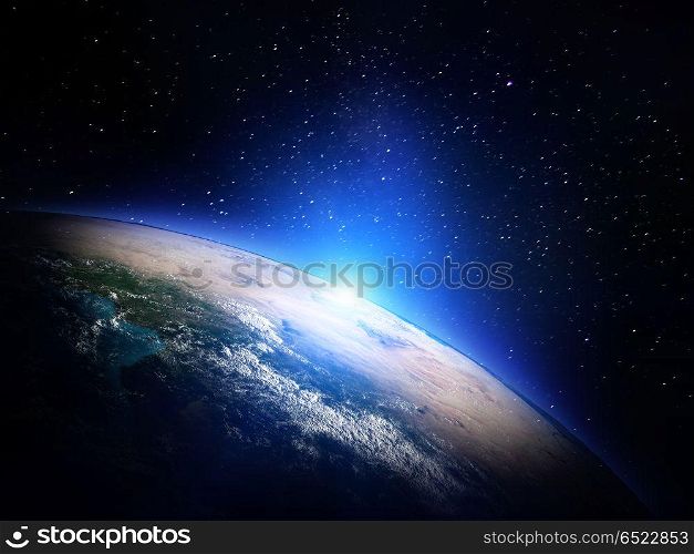 World from space 3d rendering. World from space. Elements of this image furnished by NASA 3d rendering. World from space 3d rendering