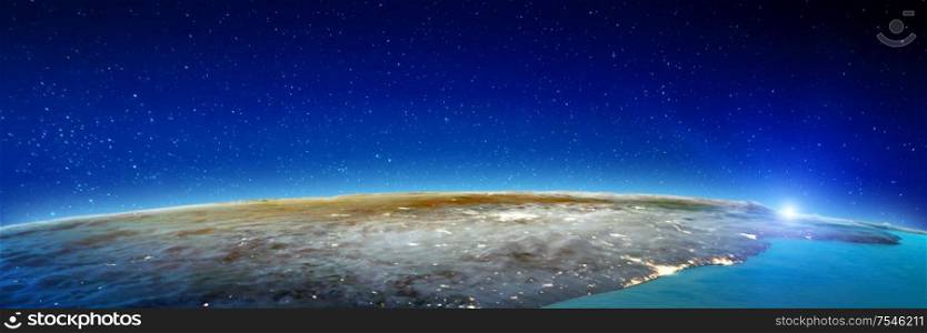 World from space. Elements of this image furnished by NASA. 3d rendering. World from space