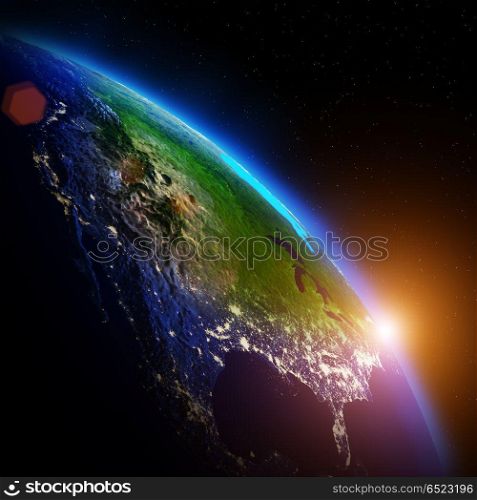 World geography 3d rendering planet. World geography. Elements of this image furnished by NASA 3d rendering. World geography 3d rendering planet