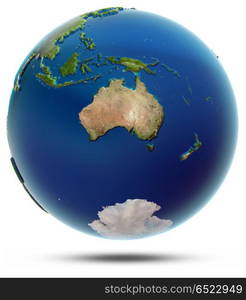 World globe - Oceania 3d rendering. World globe - Oceania. Elements of this image furnished by NASA 3d rendering. World globe - Oceania 3d rendering