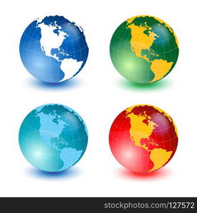 World globe vector set