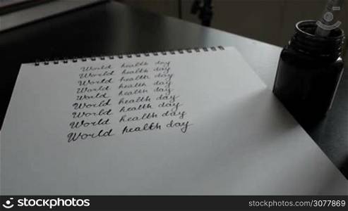 World health day calligraphy and lattering typographical design. Tenth line