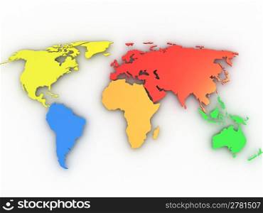 world map. 3d