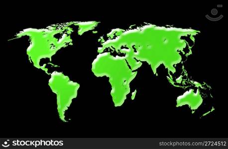 World map - black background