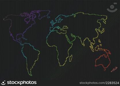 World map design.  Earth with continents.  Map of europe and america, Asia and Australia. Flat Earth map template for web site pattern, anual report, inphographics.