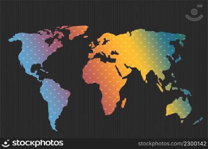 World map design with  heart pattern.  Earth with continents.  Map of europe and america, Asia and Australia. Flat Earth map template for web site pattern, anual report, inphographics.