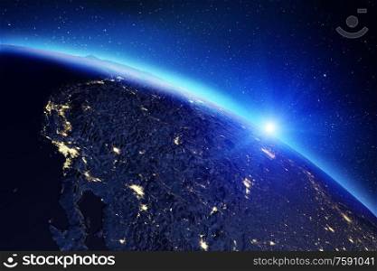 World map. Elements of this image furnished by NASA. 3d rendering. World map. 3d rendering