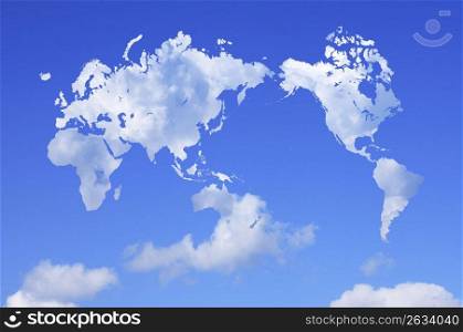 World map of cloud