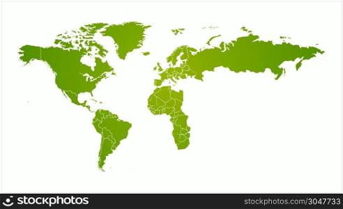 World Map Showing Up With Countries Easing In