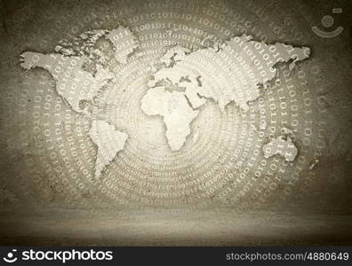 World map. World map with continents on the illustration background