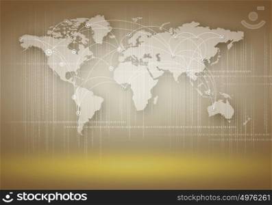 World map. World map with continents on the illustration background