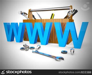 World wide web internet connected concept icon. Network access to international Communications - 3d illustration