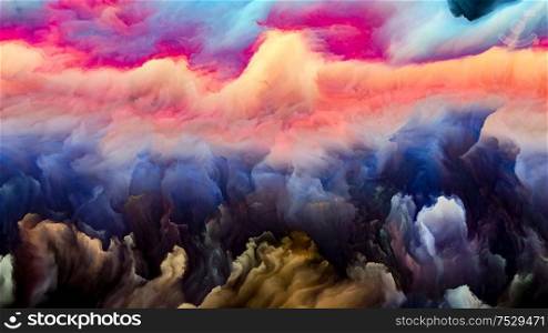 Worlds of Color. Impossible Planet series. Backdrop composed of vibrant flow of hues and gradients for projects on art, creativity and design