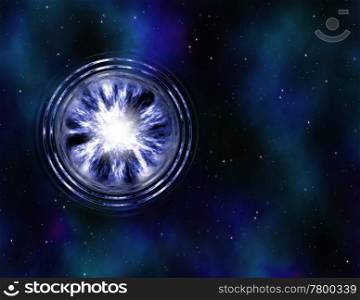 wormhole in space. image of a wormhole or vortex in space