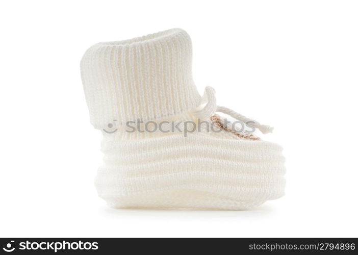 Woven baby shoes isolated on white background