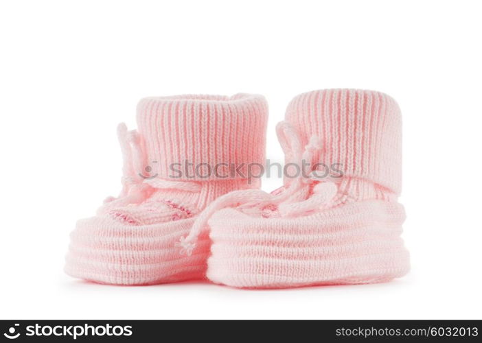 Woven baby shoes isolated on white background