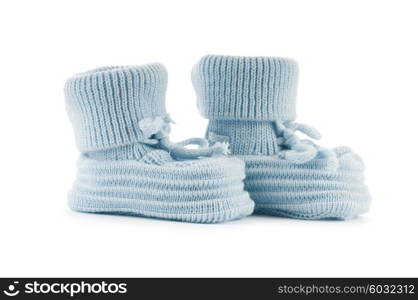 Woven baby shoes isolated on white background