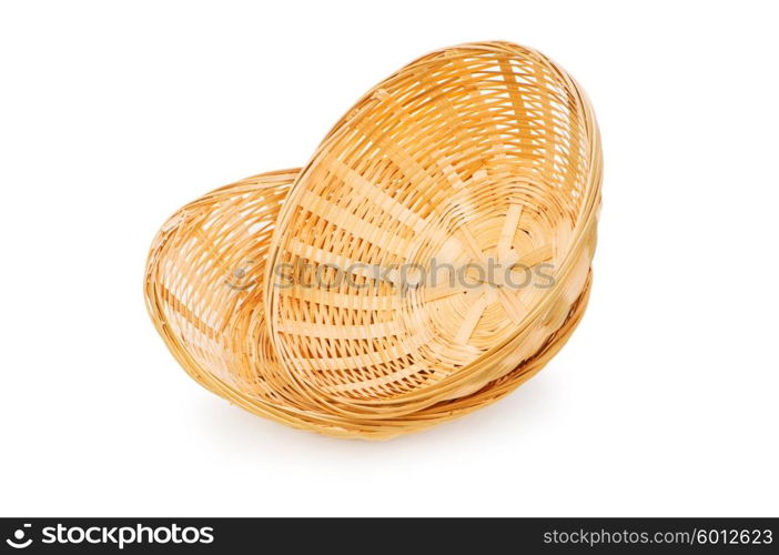 Woven basket isolated on the white background&#xA;