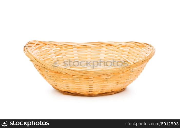 Woven basket isolated on the white background&#xA;
