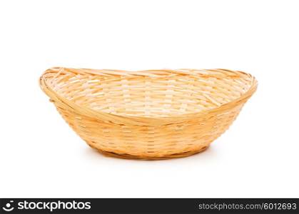 Woven basket isolated on the white background&#xA;