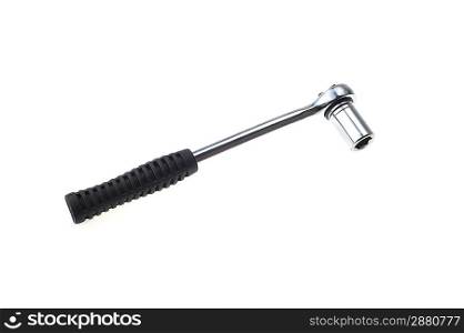 wrench with the black handle on white background