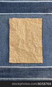 wrinkled parcel paper at jeans texture