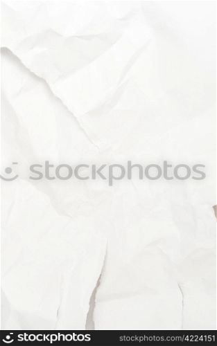 Wrinkled Partially Torn White Paper Texture