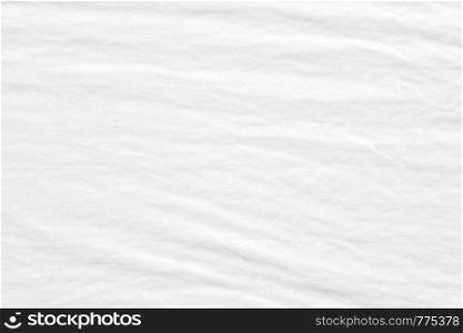 Wrinkled white cotton fabric textured background, Fashion pattern textile design concept background