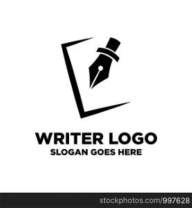 writer logo vector design style template