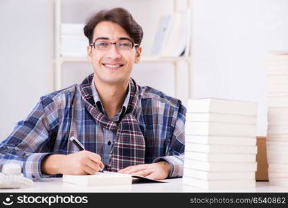 Writer presenting his books to public