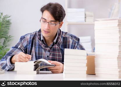 Writer presenting his books to public