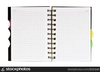 Writing-book for records isolated on a white background
